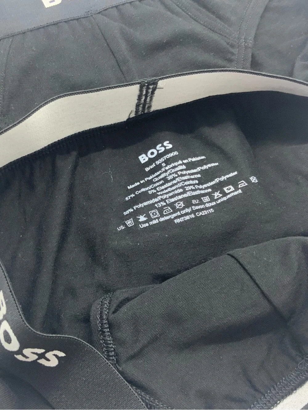 (2) Boss Black Briefs with Contrast Logo Waistband